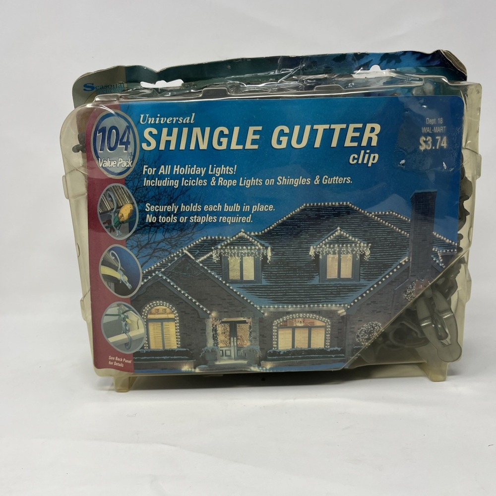 Universal Shingle Gutter Clips Hooks 104 Pack Sealed
